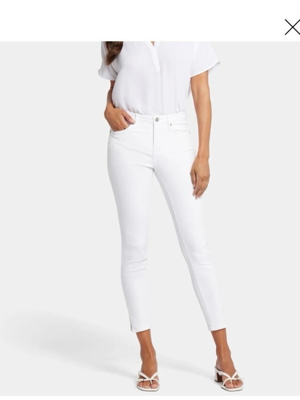 NYDJ AMI White Skinny Ankle Leggings Jeans Size 12